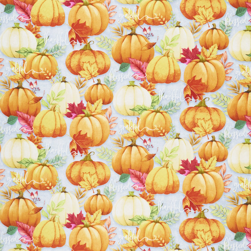 Happy Gatherings (pattern/color:pumpkins Grey Background)