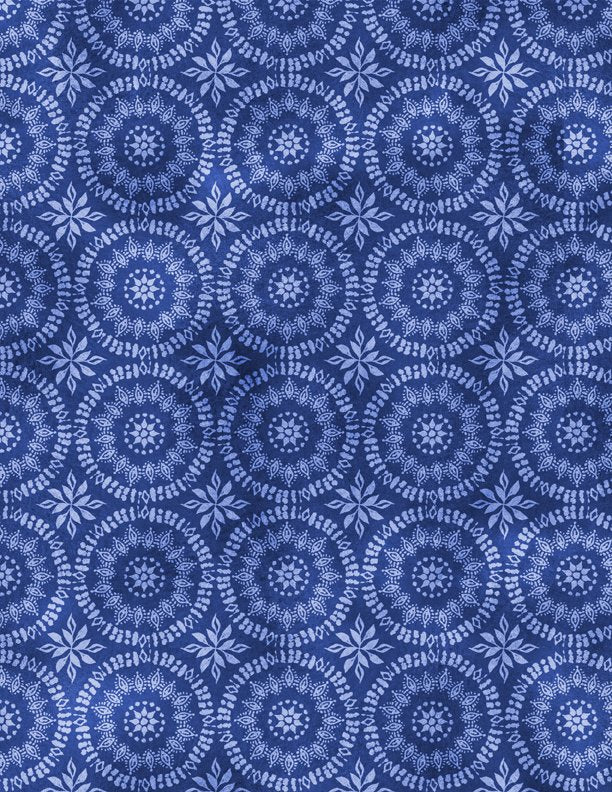 Indigo Splash Circular Medallion Blue