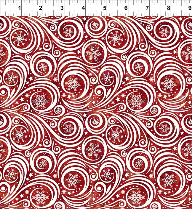 Winter Solstice II - Snow Swirl Red