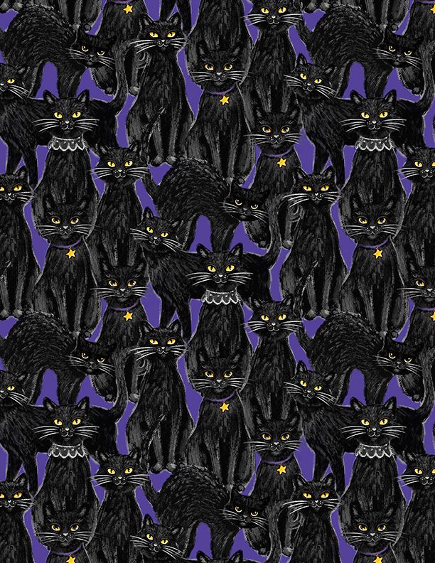 Meow-Gical Night Cats Black with Purple