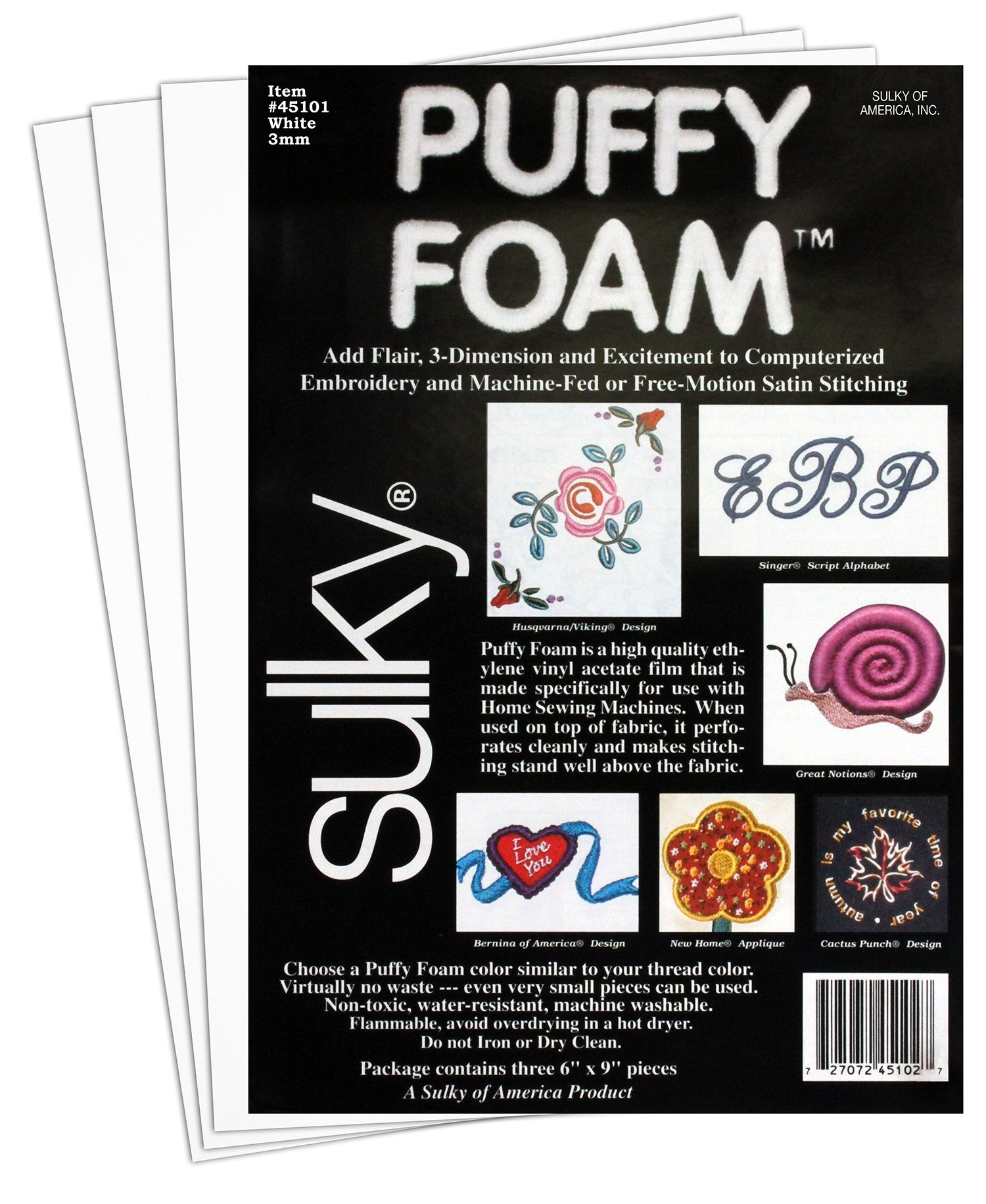 Foam Puffy White 2mm 6in x9in