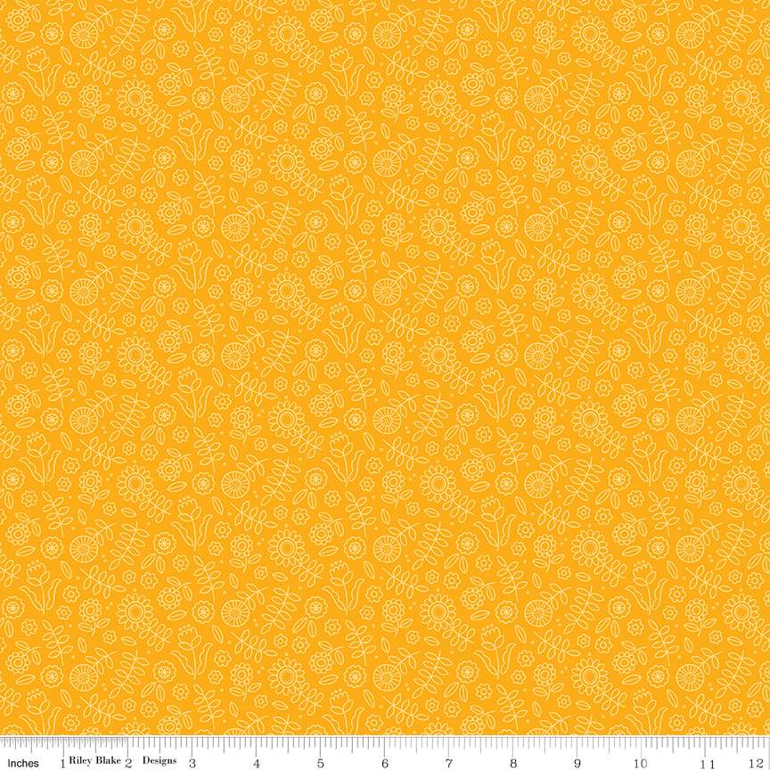 Little Darlin Tonal Floral Orange