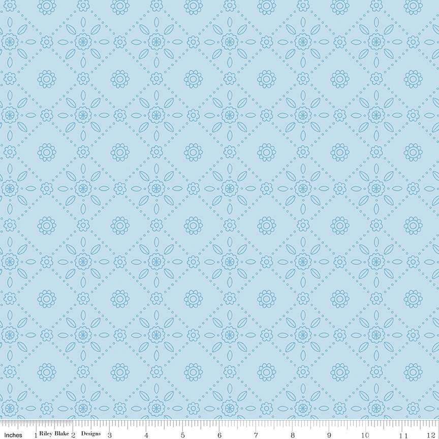Little Darlin Folk Tile Blue