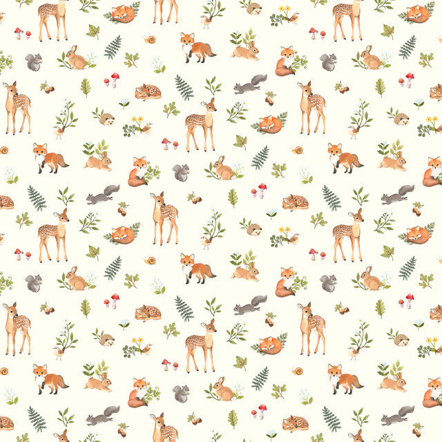 Woodland Babes Animals Cream Multi