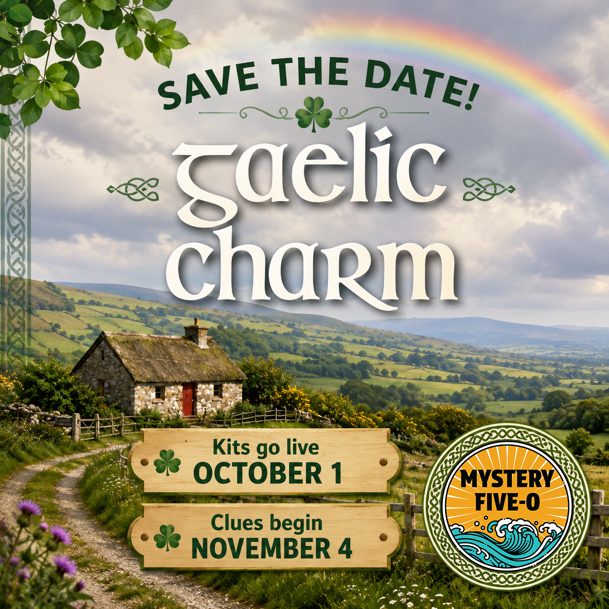 Backing ADD-ON M50 Gaelic Charm Mystery Five-0 Mystery Quilt Kit
