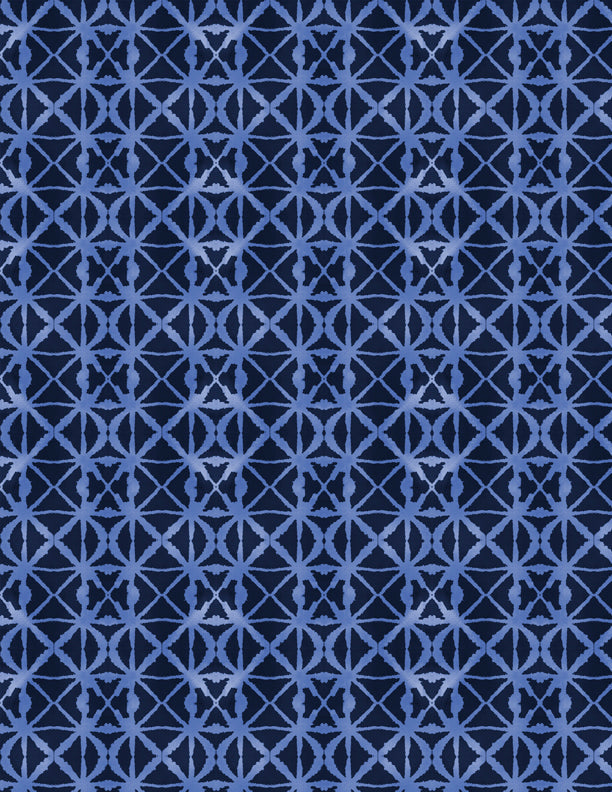 Indigo Splash Ikat Diamond Tile Navy