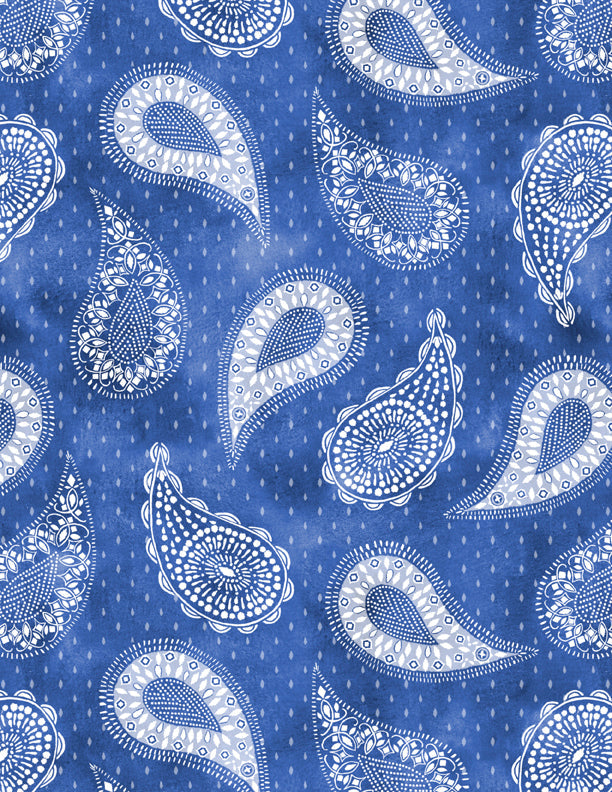 Indigo Splash Paisley Dot Blue