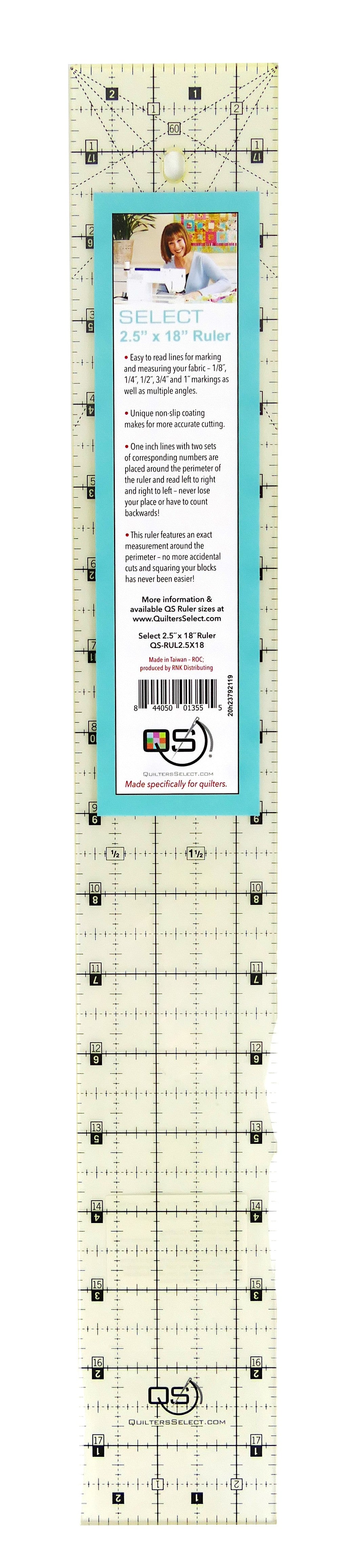 QS Non-Slip Ruler 2-1/2in x 18in