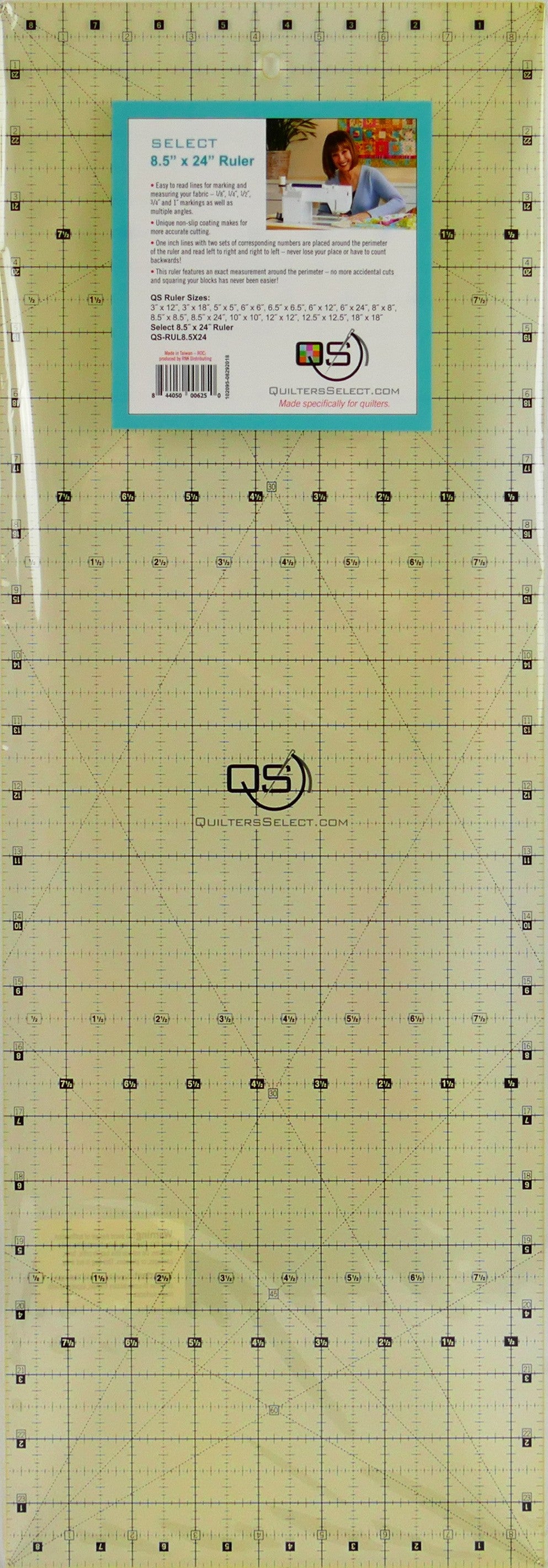 QS Non-Slip Ruler - 8.5 X24