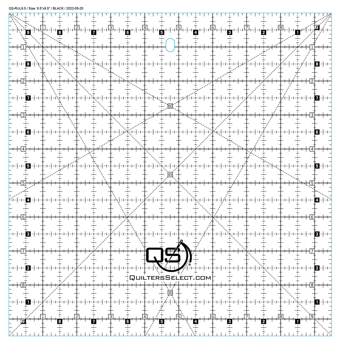 Quilter's Select Quilting Ruler 9-1/2in x 9-1/2in