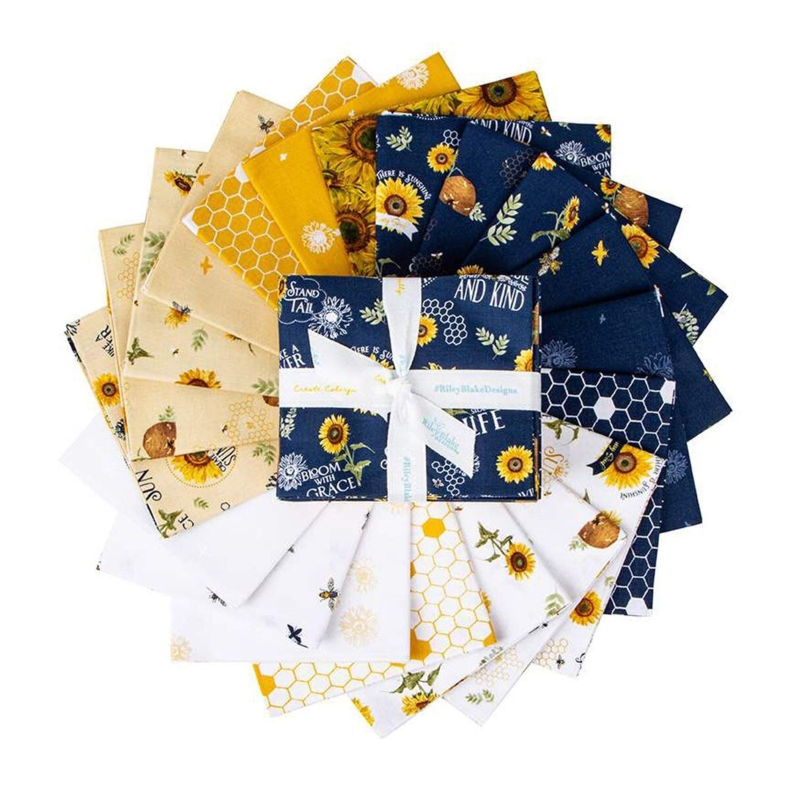 Honey Bees and Flowers FQ Bundle 19pcs