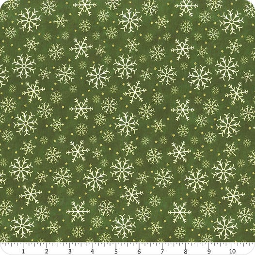 Winter Solstice II - Snowflakes Green