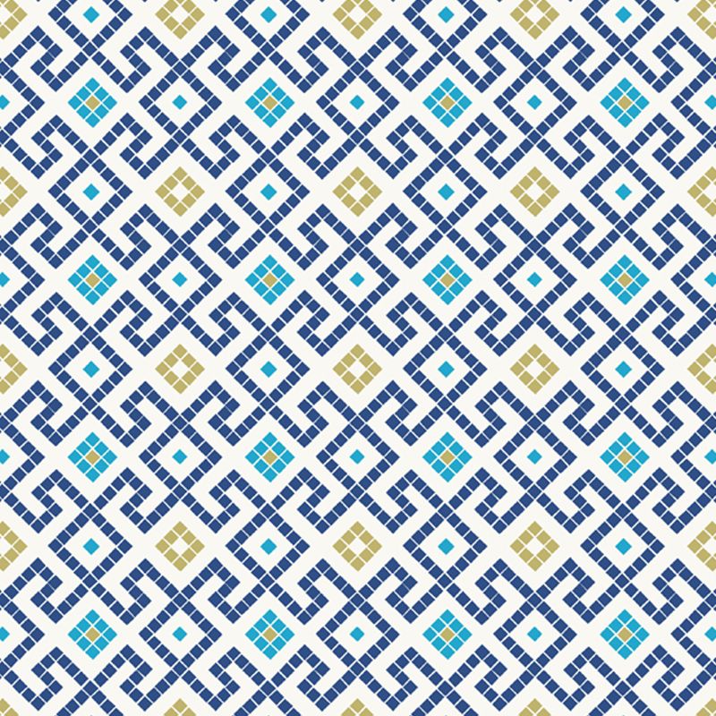Greek Tiles on Dk Blue