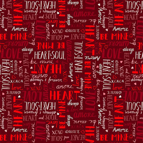 Happy Hearts Words All Over Red