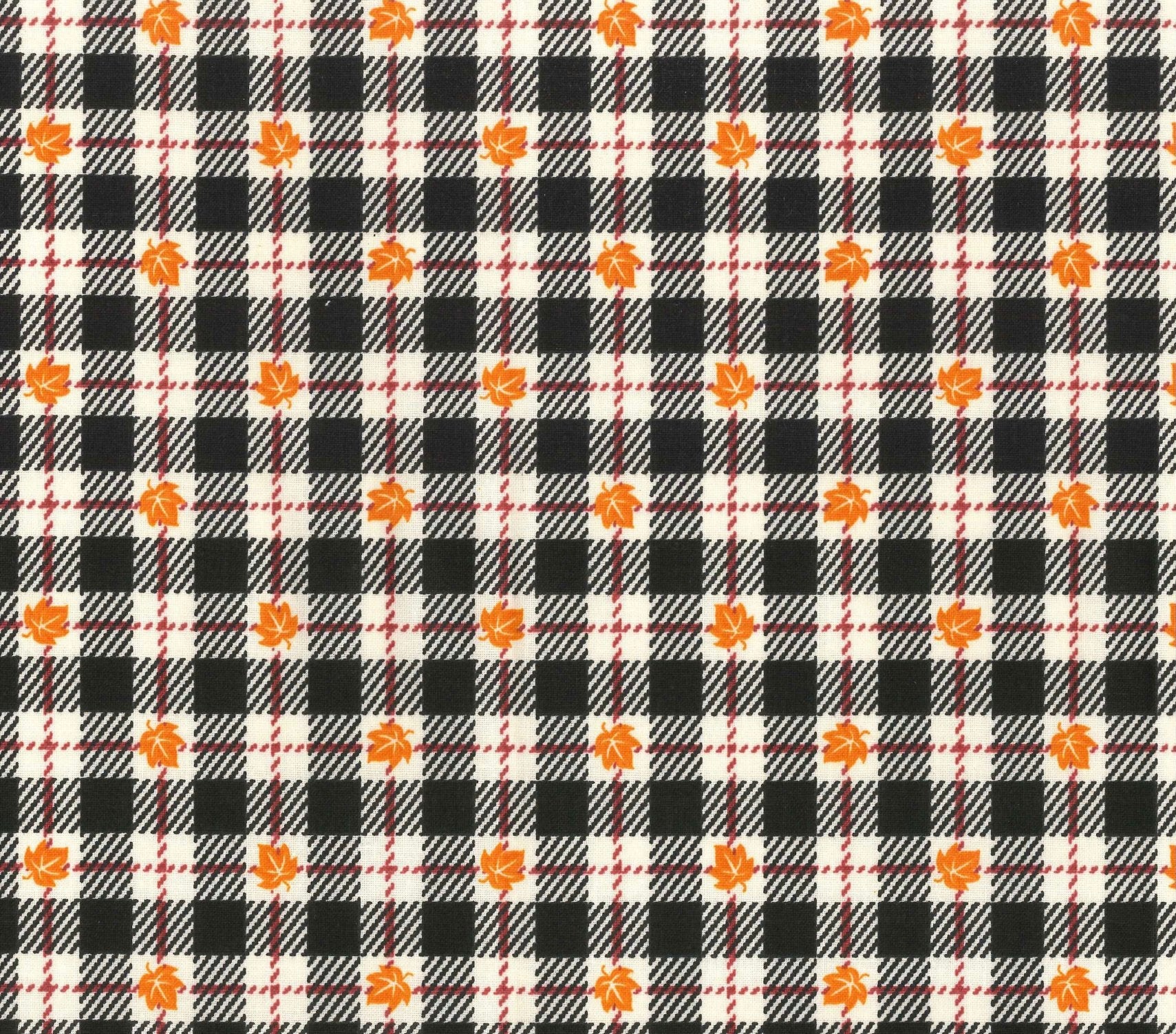 Chamomile Plaid Autumn Leaves