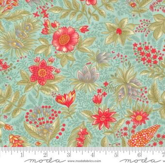 Collections Etchings Aqua Red Floral