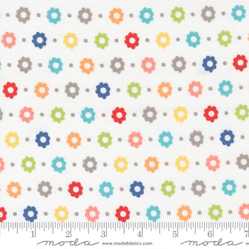 Simply Delightful Off White Multi Floral Dot