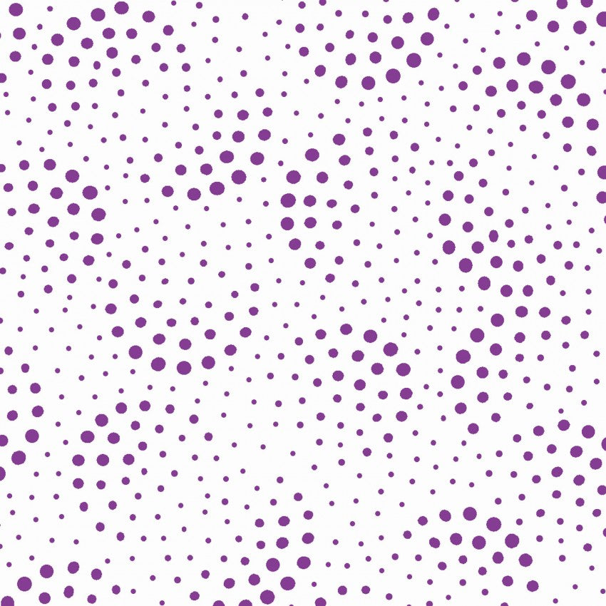 Purple Reign  White Half Moon Dots
