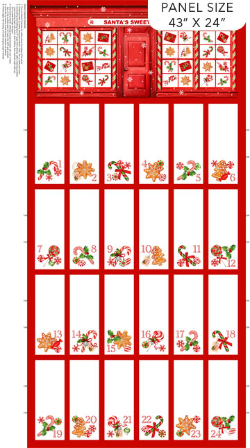Peppermint Candy Red Multi Advent Panel