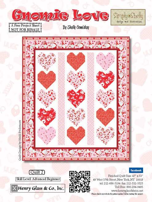 Gnomie Love Red/Pink Gnome Patchwork