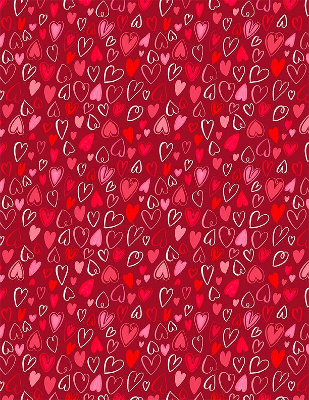 Happy Hearts Hearts All Over Red