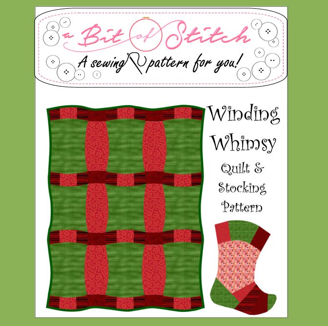 Winding Whimsy Santa Quilt and Stocking