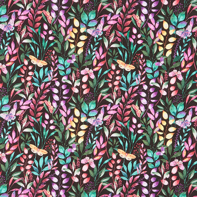Botanical Magic Branches Butterflies Black — Just Sew Happy NC