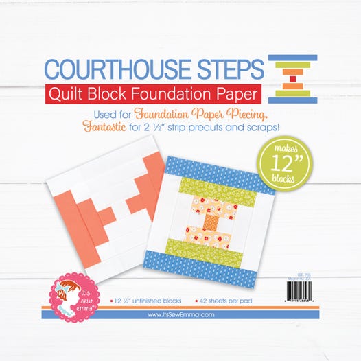 Courthouse Steps 12in Quilt Block Foundation Paper