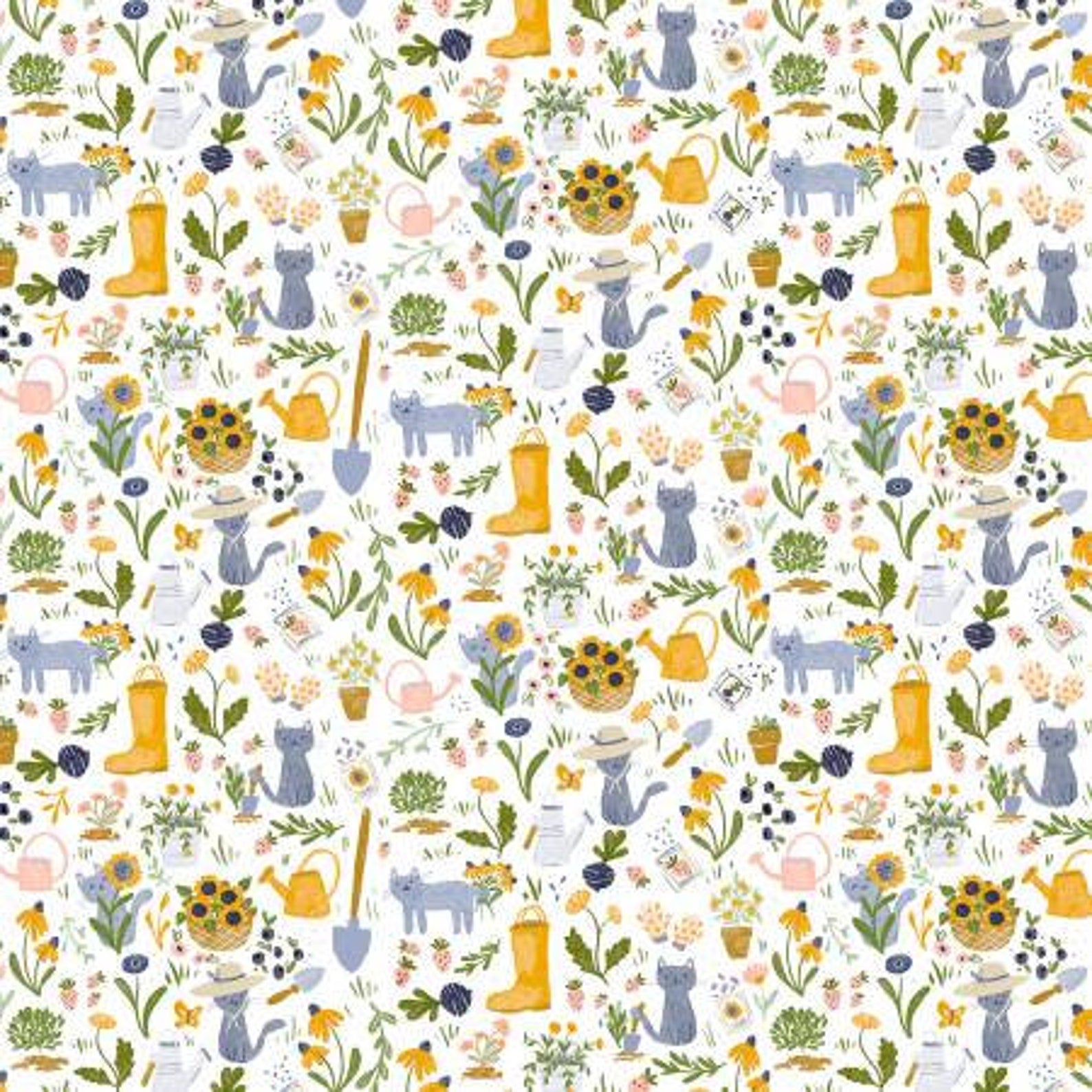 Meant to Bee Gardening Cats White