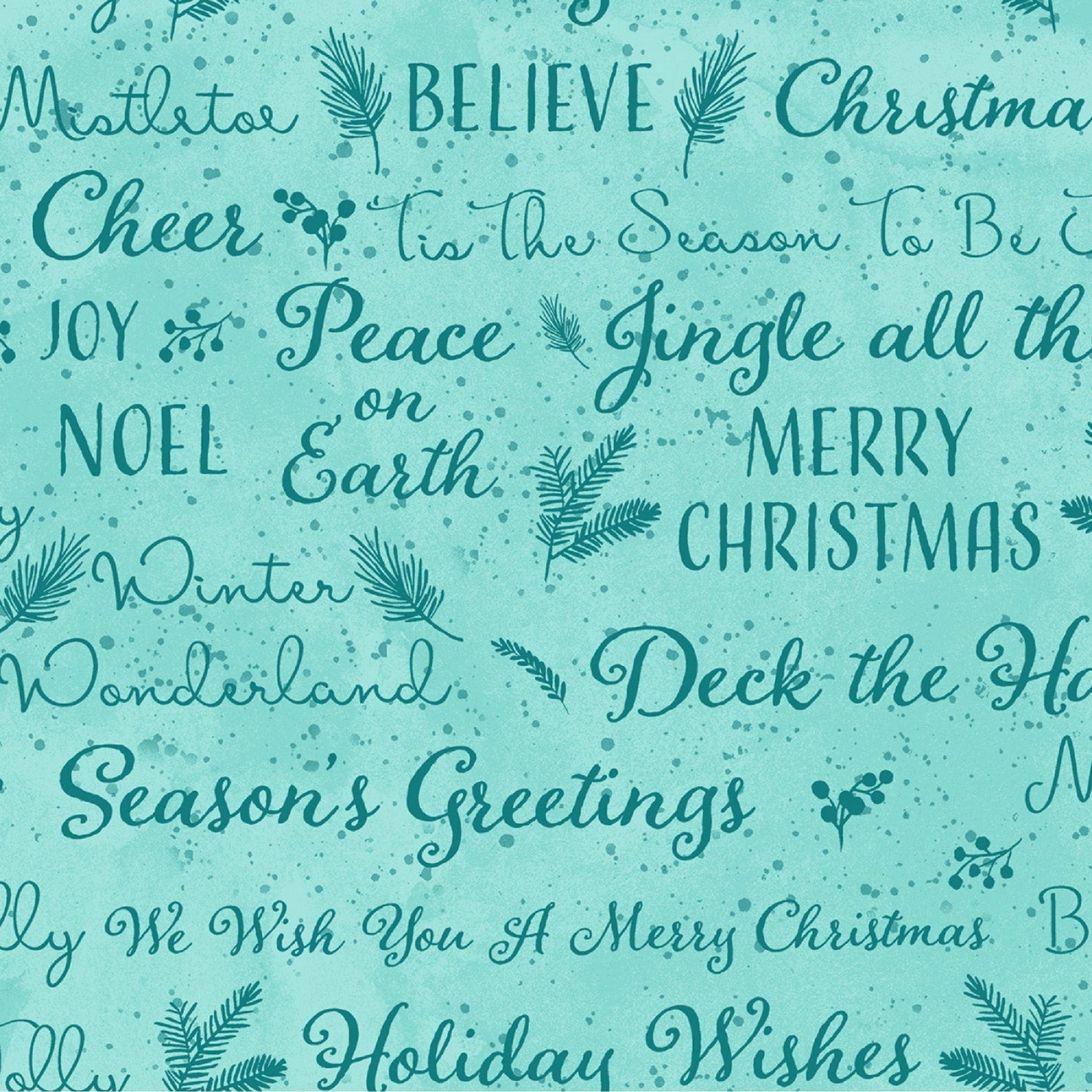 O Christmas Tree Holiday Wishes Aqua