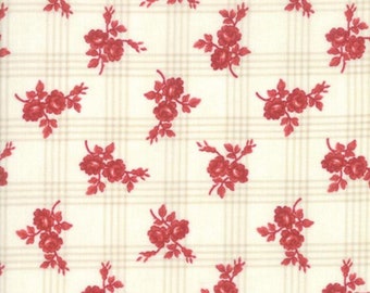 Northport Prints Cream Red Floral Plaid