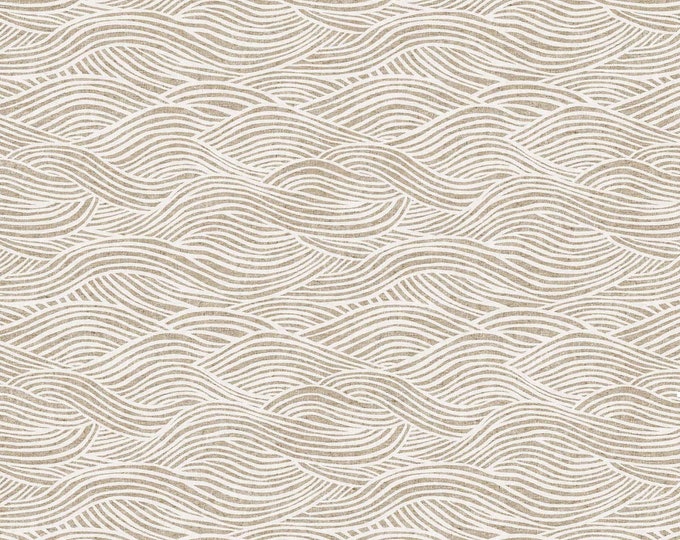 Linen/Cotton Canvas: Beige Wave