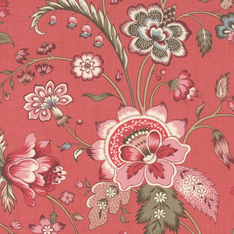 Antoinette Faded Red Floral
