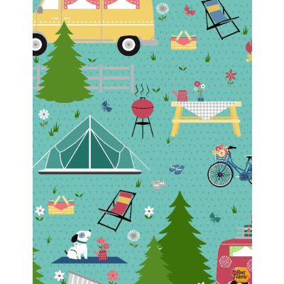 Adventure Time Camping Scenic Blue